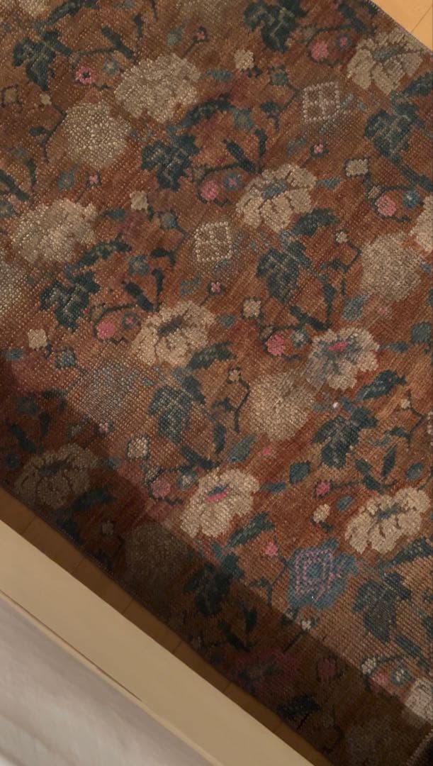 レア柄　Sunset Brown トルコ　ヴィンテージラグ　トルコラグ