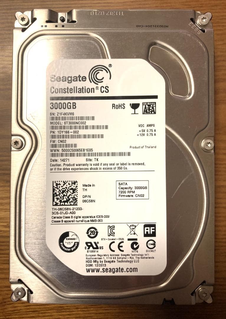 Seagate シーゲート ST3000NC002（3.5 HDD 3TB）