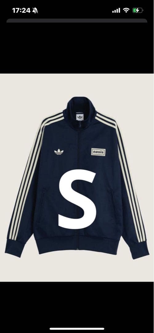 adidas x Oasis ファイヤーバード　トップ　ネイビー　Sサイズ