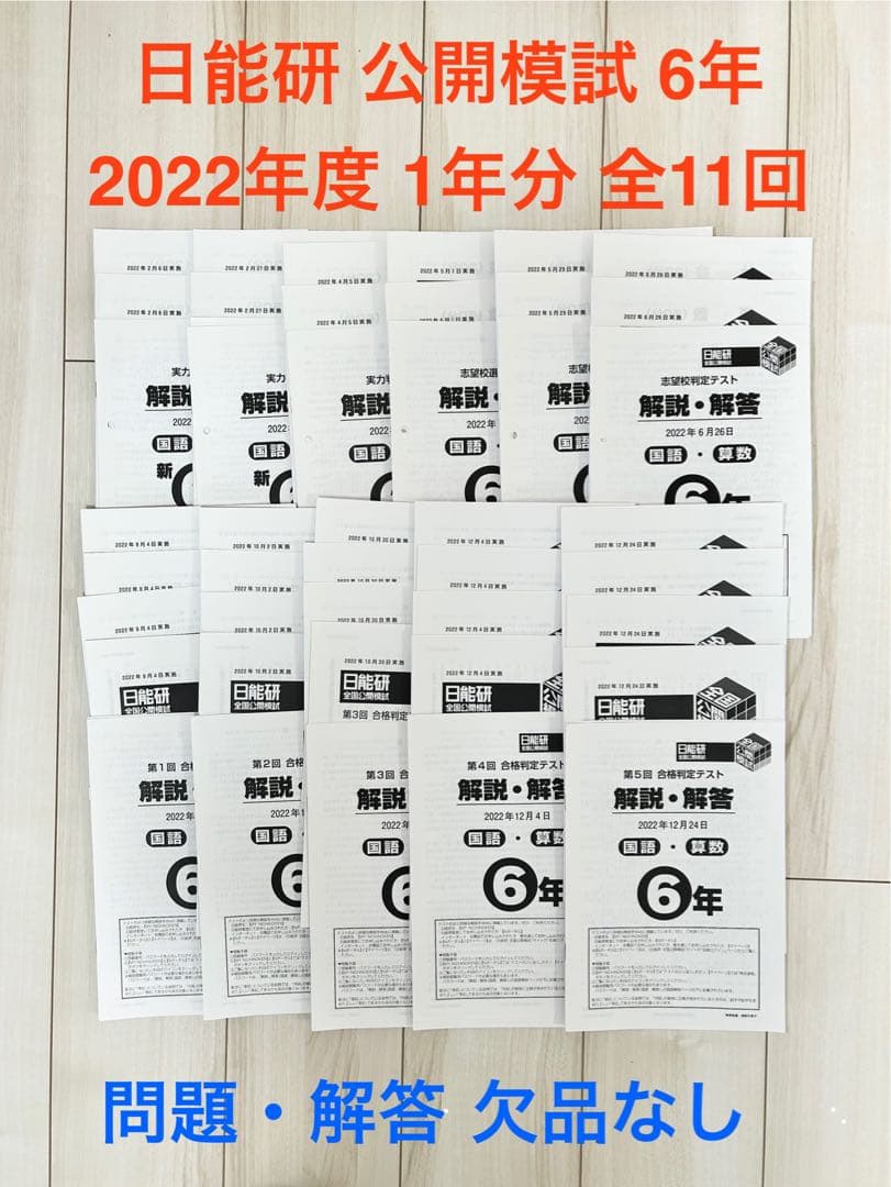 日能研 公開模試 6年 1年分★2022年度★小6★全11回