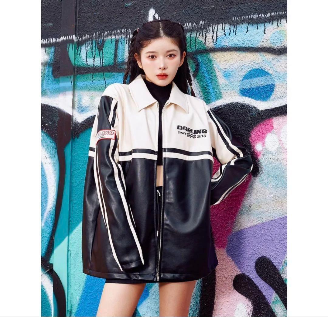 【新品希少】ダーリッチ Darich バイカラーレザースタジャン